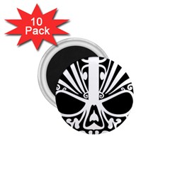 Tribal Sugar Skull 1 75  Magnets (10 Pack)  by StarvingArtisan