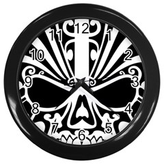 Tribal Sugar Skull Wall Clocks (black) by StarvingArtisan