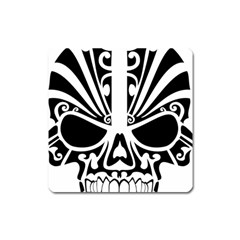 Tribal Sugar Skull Square Magnet by StarvingArtisan