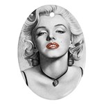 Blonde Bombshell Ornament (Oval) Front