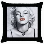 Blonde Bombshell Throw Pillow Case (Black) Front