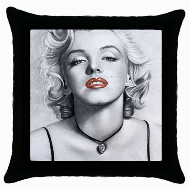 Blonde Bombshell Throw Pillow Case (Black)