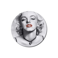 Blonde Bombshell Rubber Coaster (round)  by StarvingArtisan