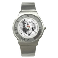 Blonde Bombshell Stainless Steel Watch