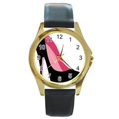 Stiletto  Round Gold Metal Watch by StarvingArtisan