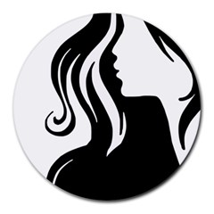 Long Haired Sexy Woman  Round Mousepads by StarvingArtisan