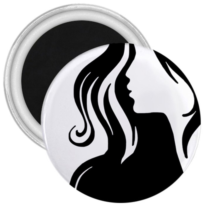 Long Haired Sexy Woman  3  Magnets