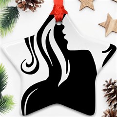 Long Haired Sexy Woman  Ornament (star)