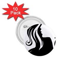 Long Haired Sexy Woman  1 75  Buttons (10 Pack) by StarvingArtisan