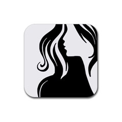 Long Haired Sexy Woman  Rubber Coaster (square)  by StarvingArtisan