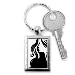 Long Haired Sexy Woman  Key Chains (rectangle)  by StarvingArtisan