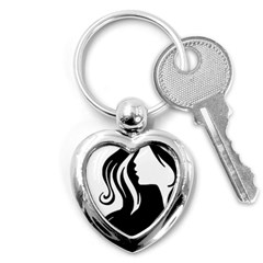 Long Haired Sexy Woman  Key Chains (heart) 