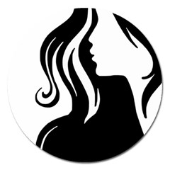 Long Haired Sexy Woman  Magnet 5  (round)