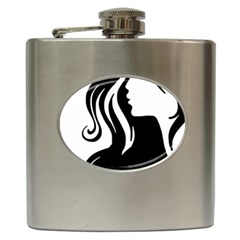 Long Haired Sexy Woman  Hip Flask (6 Oz) by StarvingArtisan