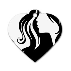 Long Haired Sexy Woman  Dog Tag Heart (one Side)