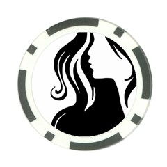 Long Haired Sexy Woman  Poker Chip Card Guard by StarvingArtisan