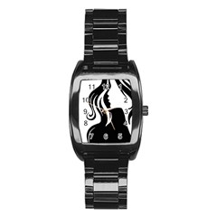 Long Haired Sexy Woman  Stainless Steel Barrel Watch by StarvingArtisan