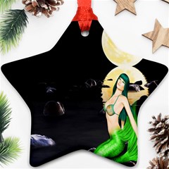 Sexy Mermaid In The Moonlight Star Ornament (two Sides) by StarvingArtisan