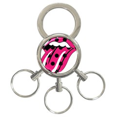 Pink Tongue 3-ring Key Chains by StarvingArtisan