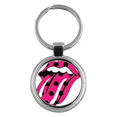 Pink Tongue Key Chains (round)  by StarvingArtisan