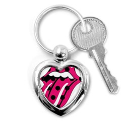 Pink Tongue Key Chains (heart)  by StarvingArtisan