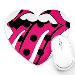 Pink Tongue Heart Mousepads by StarvingArtisan