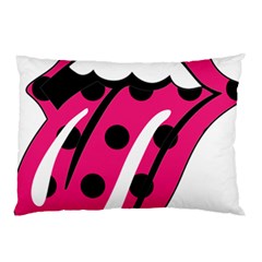 Pink Tongue Pillow Case (two Sides) by StarvingArtisan