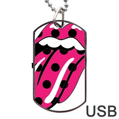 Pink Tongue Dog Tag Usb Flash (two Sides) by StarvingArtisan