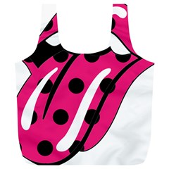 Pink Tongue Full Print Recycle Bags (l)  by StarvingArtisan