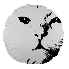 Cat Large 18  Premium Flano Round Cushions by StarvingArtisan