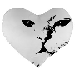 Cat Large 19  Premium Flano Heart Shape Cushions by StarvingArtisan