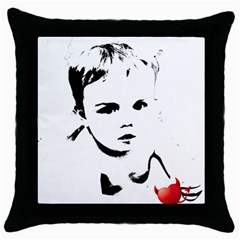 Cupid s Heart Throw Pillow Case (black) by StarvingArtisan