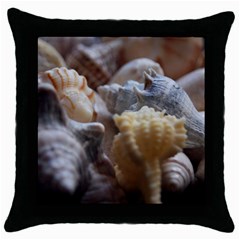 Seashells Throw Pillow Case (black) by StarvingArtisan