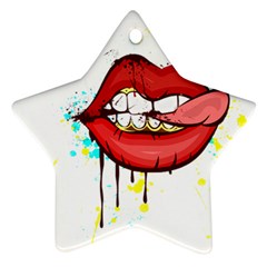 Bit Your Tongue Star Ornament (two Sides) by StarvingArtisan