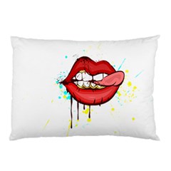 Bit Your Tongue Pillow Case by StarvingArtisan