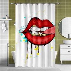 Bit Your Tongue Shower Curtain 48  X 72  (small)  by StarvingArtisan