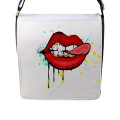 Bit Your Tongue Flap Messenger Bag (l)  by StarvingArtisan