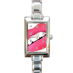 Smile Rectangle Italian Charm Watch by StarvingArtisan