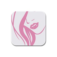 Pinky Rubber Square Coaster (4 Pack)  by StarvingArtisan