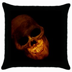 Skull Throw Pillow Case (black) by StarvingArtisan