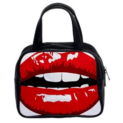 Sexy Mouth  Classic Handbags (2 Sides) by StarvingArtisan