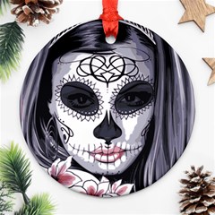 Sugar Skull Ornament (round) by StarvingArtisan