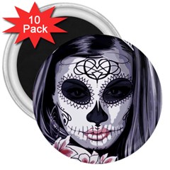 Sugar Skull 3  Magnets (10 Pack)  by StarvingArtisan