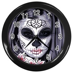 Sugar Skull Wall Clocks (black) by StarvingArtisan