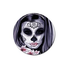 Sugar Skull Rubber Coaster (round)  by StarvingArtisan