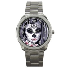 Sugar Skull Sport Metal Watch by StarvingArtisan