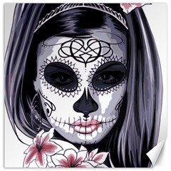 Sugar Skull Canvas 12  X 12   by StarvingArtisan