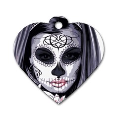 Sugar Skull Dog Tag Heart (one Side) by StarvingArtisan