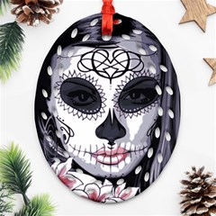 Sugar Skull Ornament (oval Filigree) by StarvingArtisan