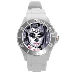 Sugar Skull Round Plastic Sport Watch (l)